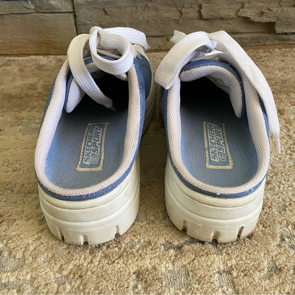 Skechers Vintage Y2K Platform Sneakers Backless Slip On Chunky Blue Glitter: 8 - Picture 4 of 10